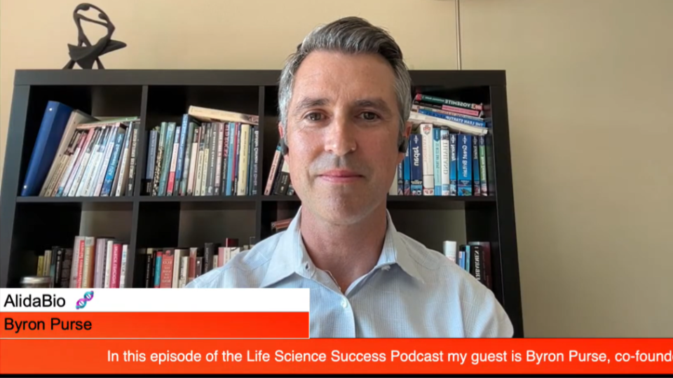 Dr. Byron Purse, professor of chemistry at San Diego State University and co-founder of AlidaBio, speaking with Dr. Don Davis during an interview for the Life Science Success podcast series.